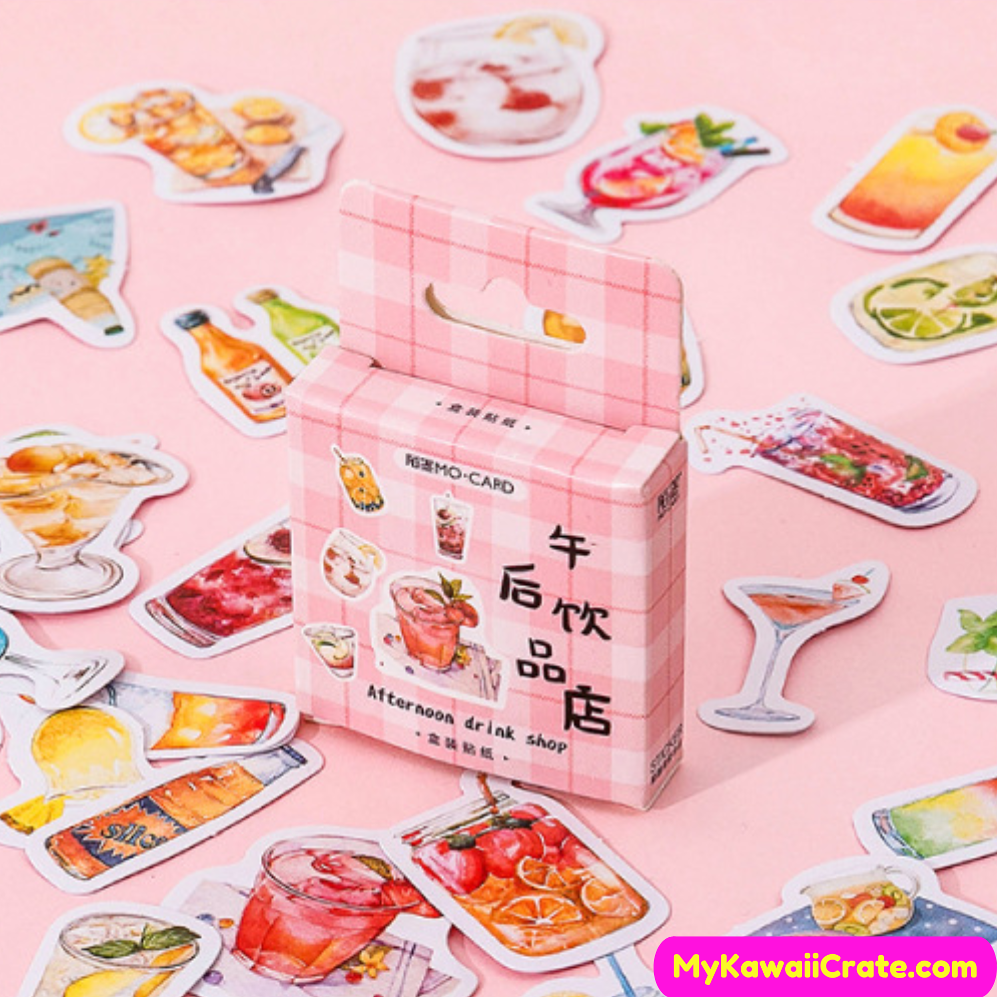 50 pcs summer cute drink stickers