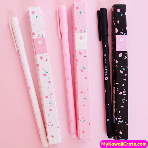 Romantic Japanese Sakura Cherry Blossom Flower Gel Pens