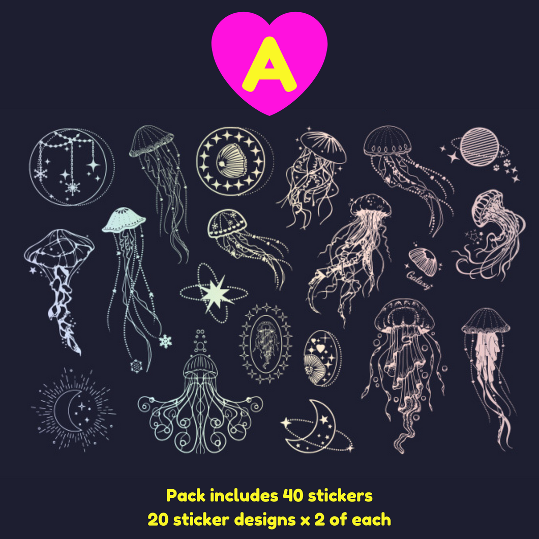 Shimmering Laser Sticker Collection 40 Pc Pack
