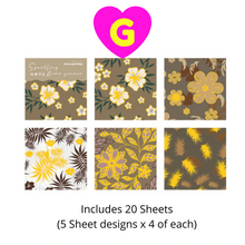 Sparkling Flowers Material Paper for Scrapbooking 20 Sheets Set