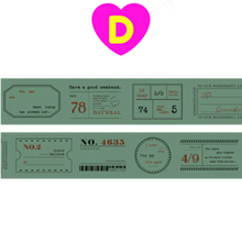 Vintage Style Tickets Love Letters Washi Tapes