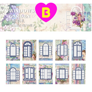 Windows to the Garden Decorative Stickers 10 Pc Pack